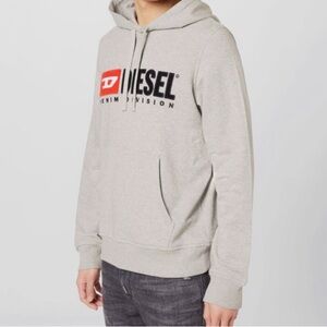 Diesel Men’s Grey Pull Over Sweatshirt Hoodie